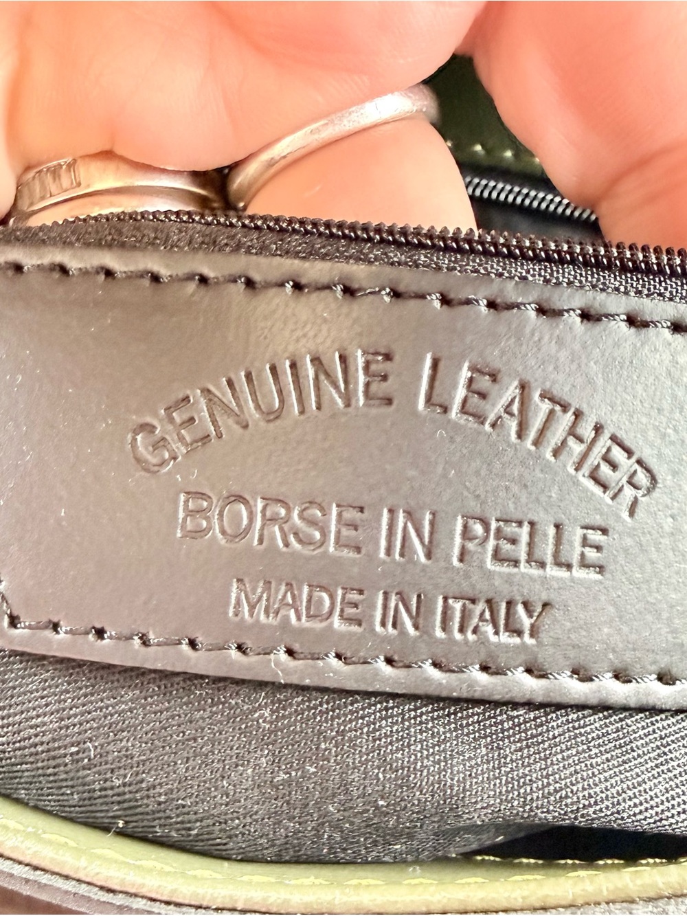 Borse in Pelle Genuine Leather Saddle‎ Crossbody Bag Olive Green Made in Italy - Picture 9 of 9